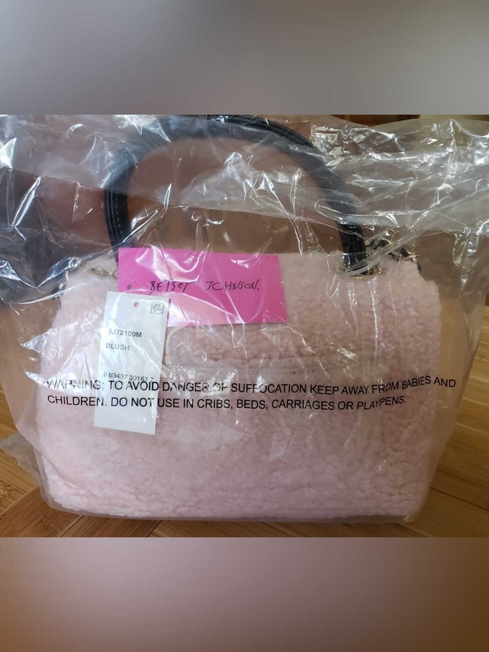 NWT BETSEY JOHNSON Adorable Flap XBody Curly Gurl Blush Purse - Picture 8 of 13